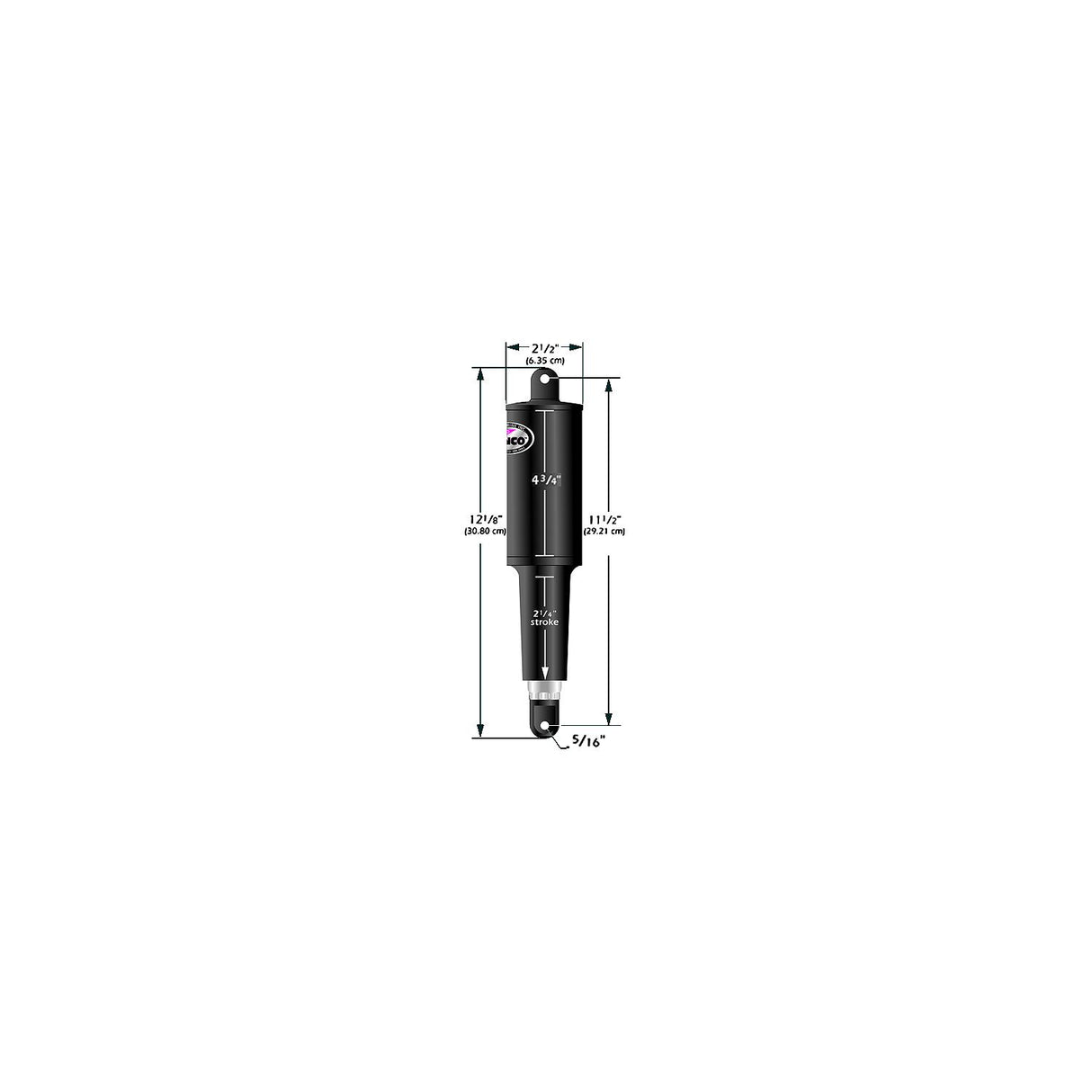 Lenco 101 Standard Actuator - 12V - 2-1/4" Stroke [15054-001] - official Lenco product image 3