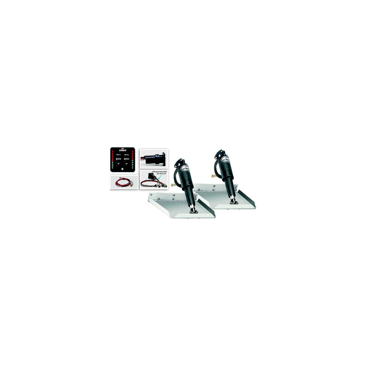Lenco 12" x 12" Edgemount Trim Tab Kit w/LED Indicator Switch Kit 12V [15110-103] - official Lenco product image 2