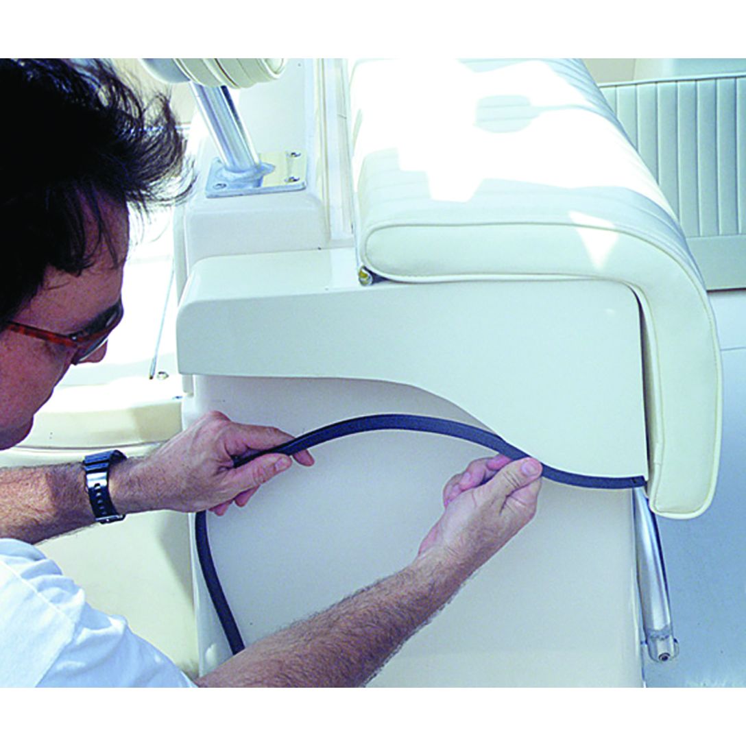 TACO Marine Self-Locking Black Flexible Vinyl Trim (3/8” Opening, 5/8” Flex Trim) - V30-1312B25-1 - image 1