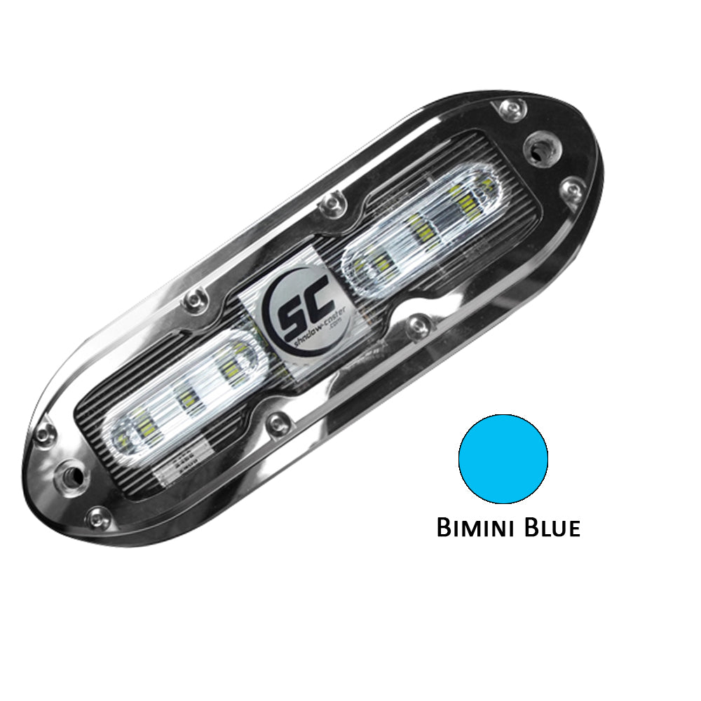 Shadow-Caster SCM-6 Luz subacuática LED con cable de 20' - Carcasa de acero inoxidable 316 - Bimini azul [SCM-6-BB-20]