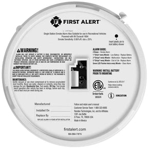 First Alert 1046846 RV Approved Battery-Operated Smoke Alarm - image 1