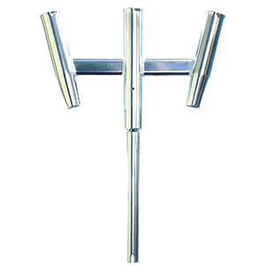 Tigress Triple Aluminum Kite Rod Holder - Straight Butt - Polished - 88159