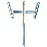Tigress Triple Aluminum Kite Rod Holder - Straight Butt - Polished - 88159