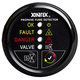 Fireboy-Xintex Propane Fume Detector w/Automatic Shut-Off &amp; Plastic Sensor - No Solenoid Valve - Black Bezel Display - P-1BNV-R