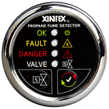Fireboy-Xintex Propane Fume Detector w/Automatic Shut-Off &amp; Plastic Sensor - No Solenoid Valve - Chrome Bezel Display - P-1CNV-R