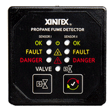 Fireboy-Xintex Propane Fume Detector w/2 Plastic Sensors - No Solenoid Valve - Square Black Bezel Display - P-2BNV-R