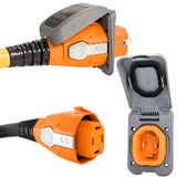 SmartPlug 50 AMP Inlet &amp; Female Cord Connector Combo - Grey - B50ASSYPG