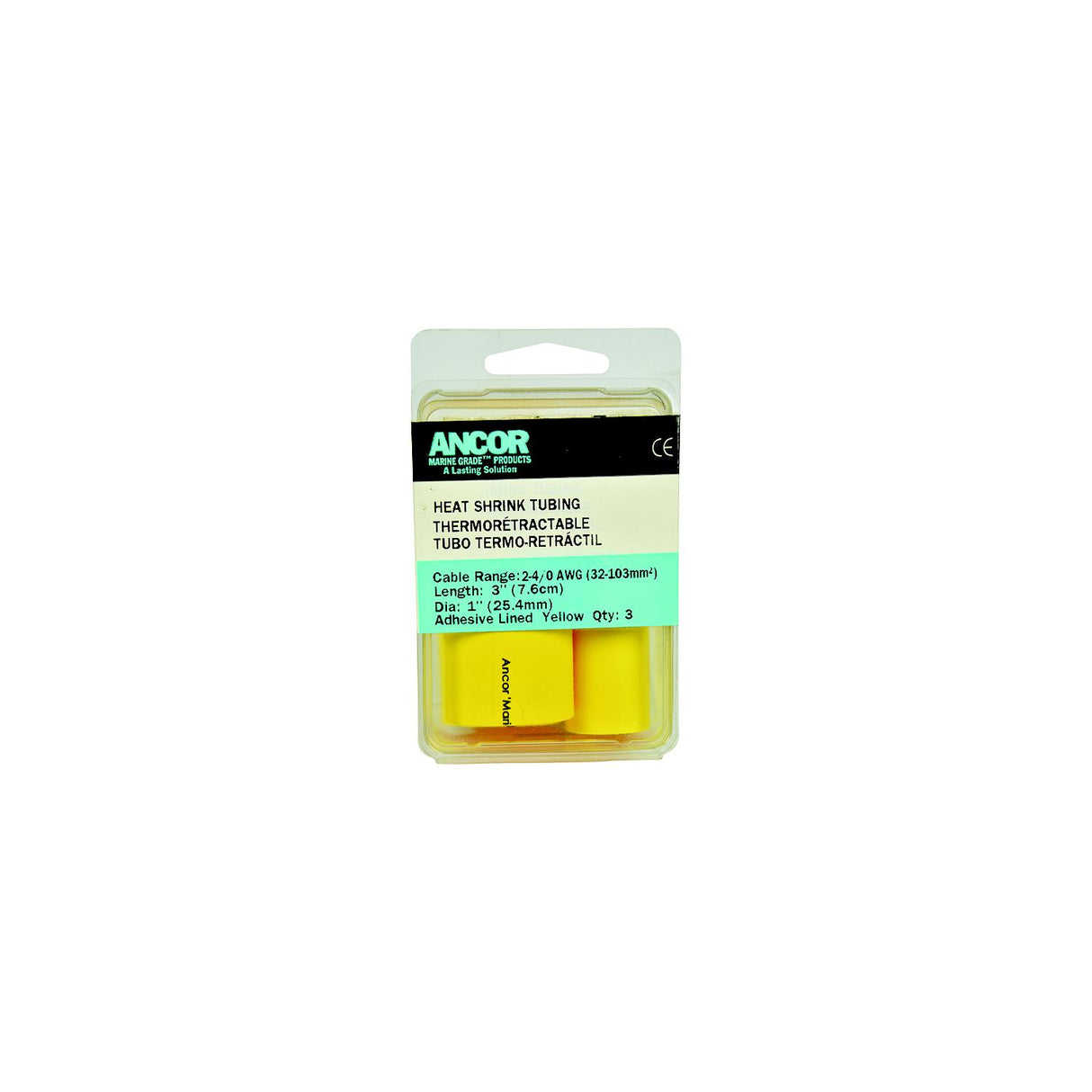 Ancor Heat Shrink Tubing 3/4" x 6" - Yellow - 4 Pieces [306906] - official Ancor product image 2