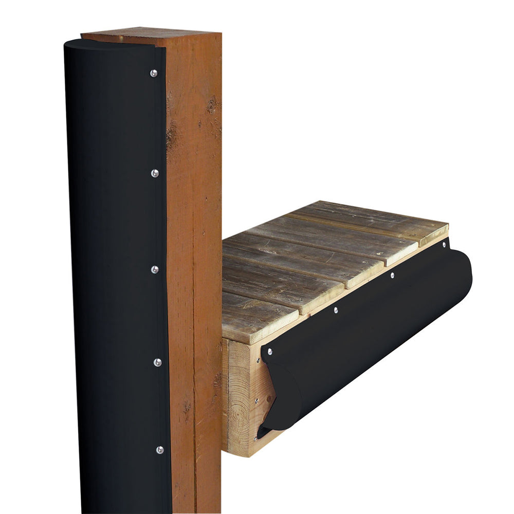 Tope de pilotaje para borde de muelle - Un extremo tapado - 6' - Negro [1020-BF]