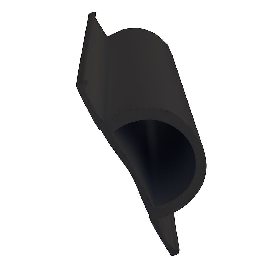 Perfil de PVC "D" estándar para borde de muelle - Rollo de 16' - Negro [1193-F]