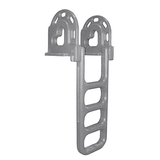 Dock Edge Flip-Up Polyethylene Roto Molded 4-Step Dock Ladder - Grey - DE2064F