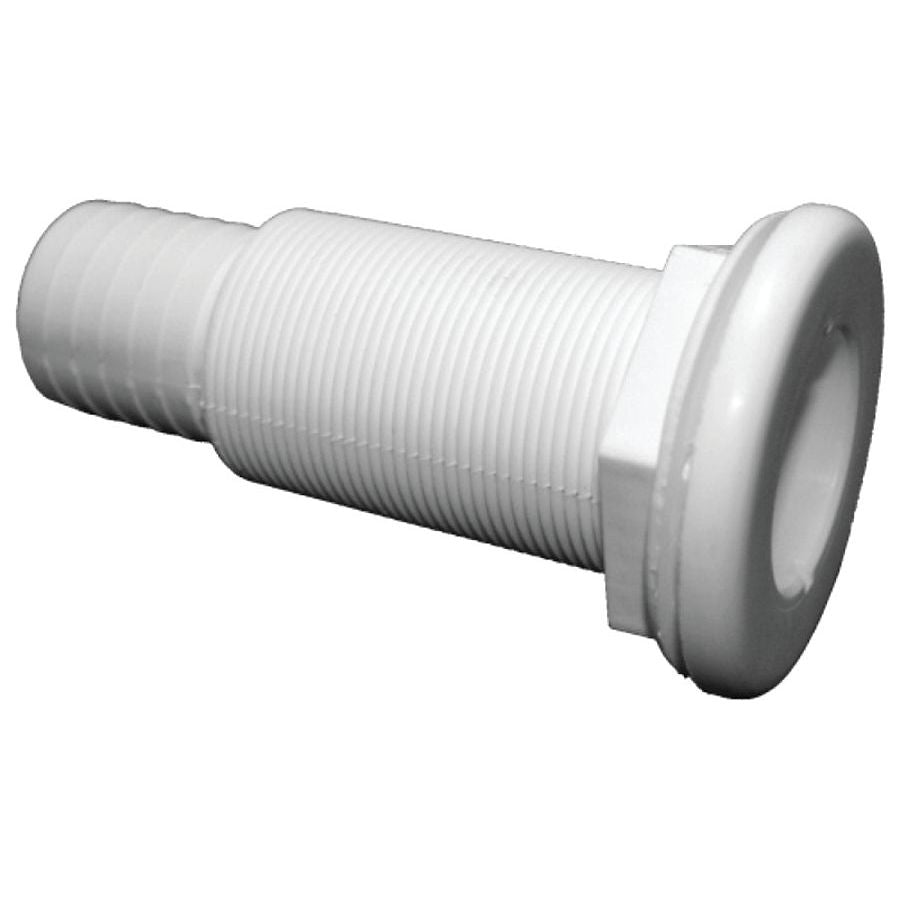 T-H Marine White Plastic Straight Thru-Hull Connectors - Bulk (5-3/8” L x 1-1/8” ID) - TH-1202XL-B - image 1