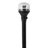 Attwood Marine Attwood LightArmor All-Around Light - 12" Black Pole - Black Horizontal Composite Base w/Adapter - 5558-P12A7