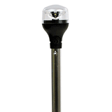Attwood Marine Attwood LightArmor Plug-In All-Around Light - 20" Aluminum Pole - Black Horizontal Composite Base w/Adapter - 5550-PA20-7