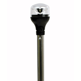 Attwood Marine Attwood LightArmor All-Around Light - 20" Aluminum Pole - Black Vertical Composite Base w/Adapter - 5551-PA20-7