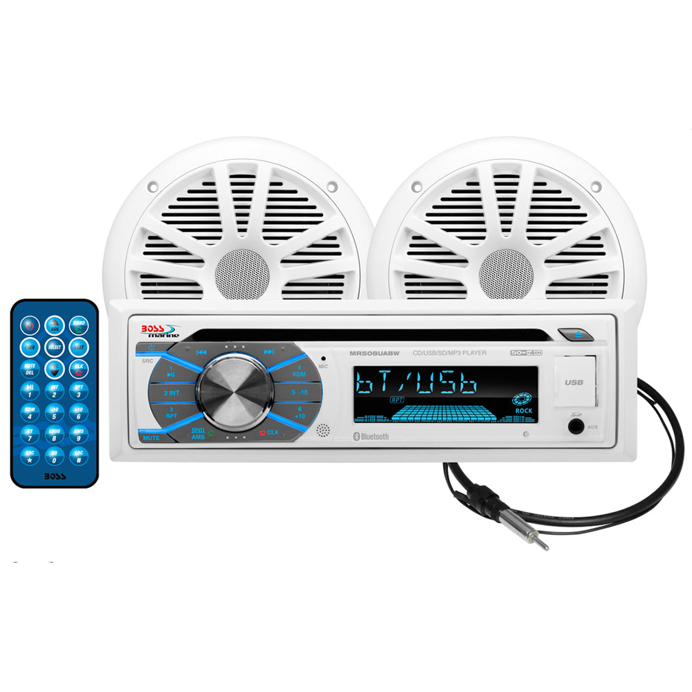Boss Audio MCK508WB.6 Kit de altavoces estéreo marino de 6,5" - Blanco [MCK508WB.6]