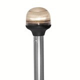 Attwood Marine Attwood All-Around Fold-Down Incandescent Anti-Glare Lens Light - 20" Aluminum Pole - 12V - Horizontal Composite Base - 5350-PA20-7