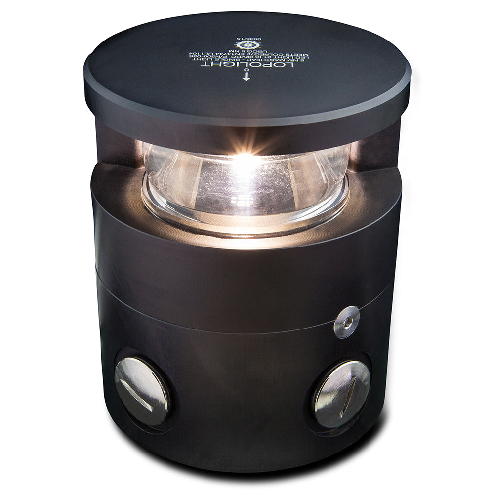 Lopolight Series 300-036 - Luz de mástil - 5NM - Montaje horizontal - Blanco - Carcasa negra [300-036-B]