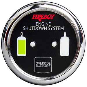 Fireboy-Xintex Deluxe Helm Display w/Gauge Body, LED &amp; Color Graphics f/Engine Shutdown System - Chrome Bezel Display - DU-RCH-20-R