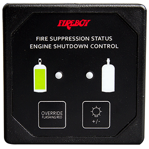 Fireboy-Xintex Deluxe Helm Display w/Membrane Switch, Remote Horn &amp; LEDs f/Engine Shutdown System - Black Bezel Display - DU-SBH-20-R