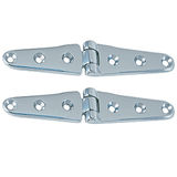 Perko 8" Chrome Plated Bronze Strap Hinges - 0120DP3CHR