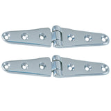 Perko 8" Chrome Plated Bronze Strap Hinges - 0120DP3CHR