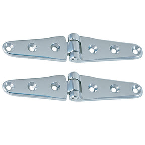 Perko 8" Chrome Plated Bronze Strap Hinges - 0120DP3CHR