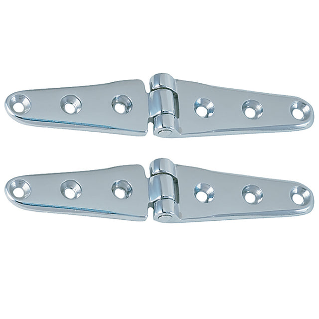 Perko 8" Chrome Plated Bronze Strap Hinges - 0120DP3CHR