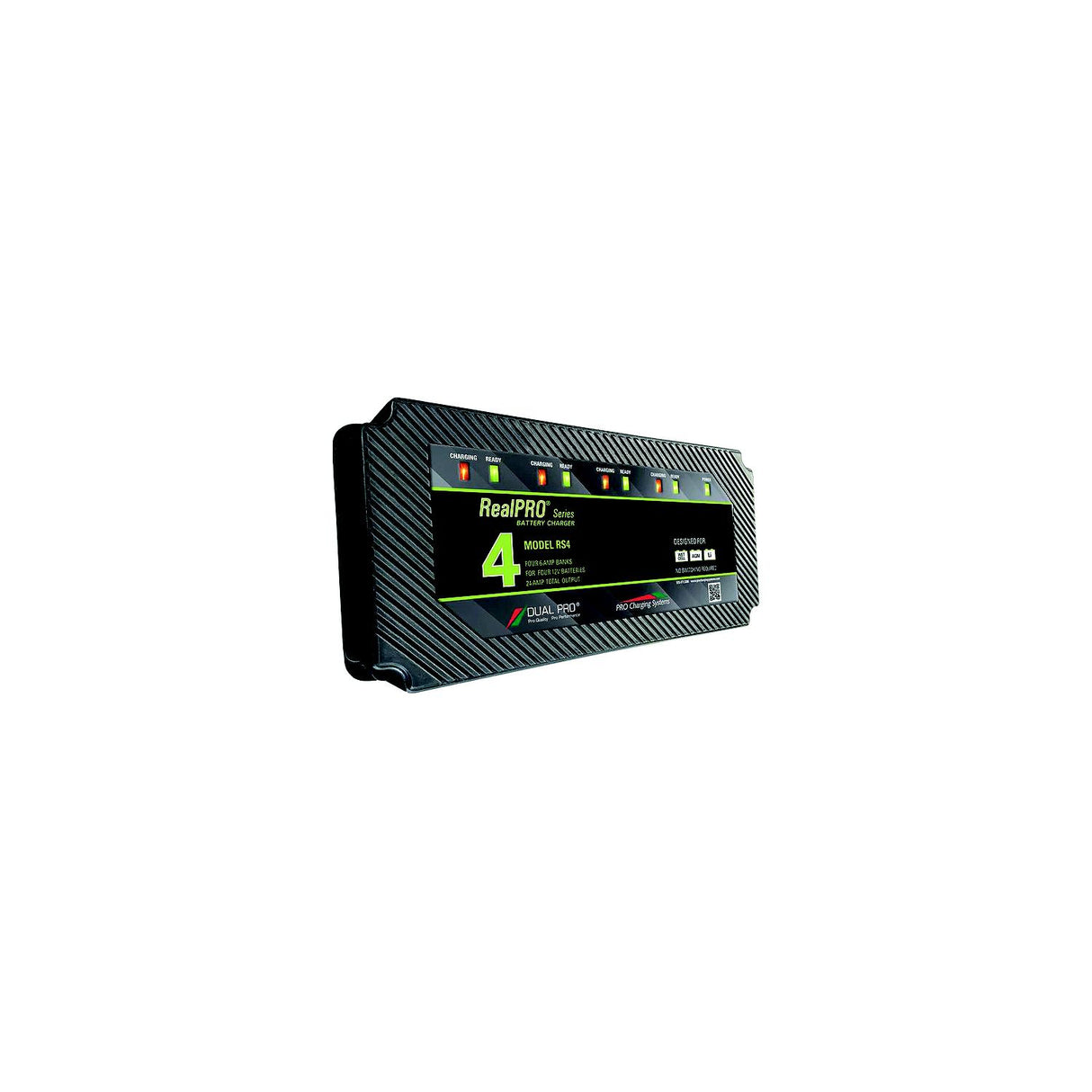Dual Pro RS4 RealPro Series Battery Charger, 24 Amp, 4 6 amp Banks - RS4