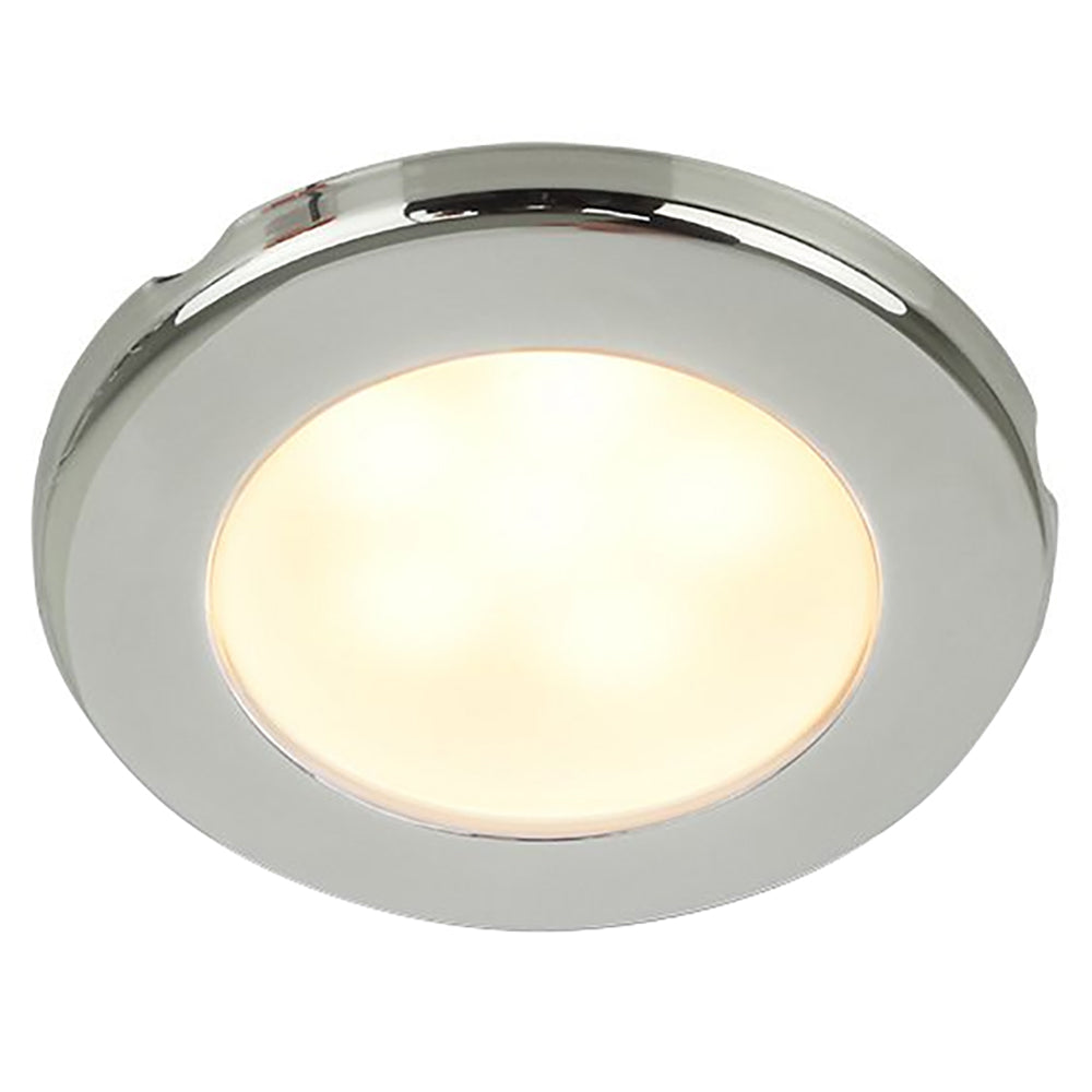 Hella Marine EuroLED 75 Luz empotrable de montaje con tornillo redondo de 3" - LED blanco cálido - Borde de acero inoxidable - 12V [958109021]
