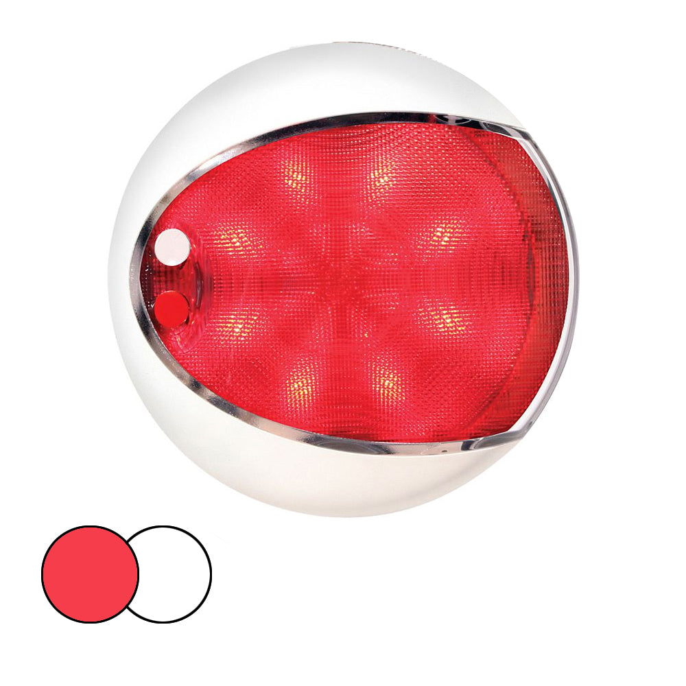 Lámpara táctil de montaje en superficie Hella Marine EuroLED 130 - LED rojo/blanco - Carcasa blanca [959950121]