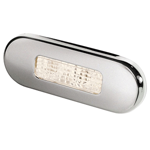 Hella Marine Surface Mount Oblong LED Courtesy Lamp - Warm White LED - Stainless Steel Bezel - 980869401