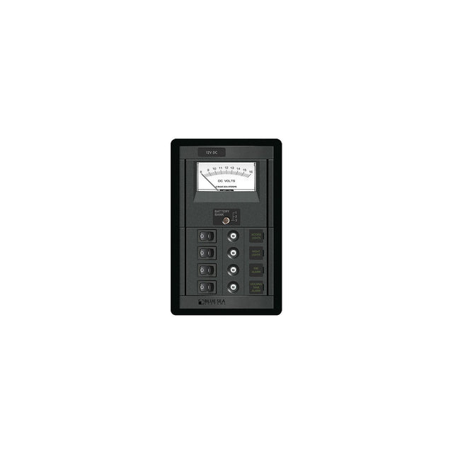 Blue Sea Systems 1459 4 Position Switch CLB + Meter Vertical Panel - 1459-BSS - image 1