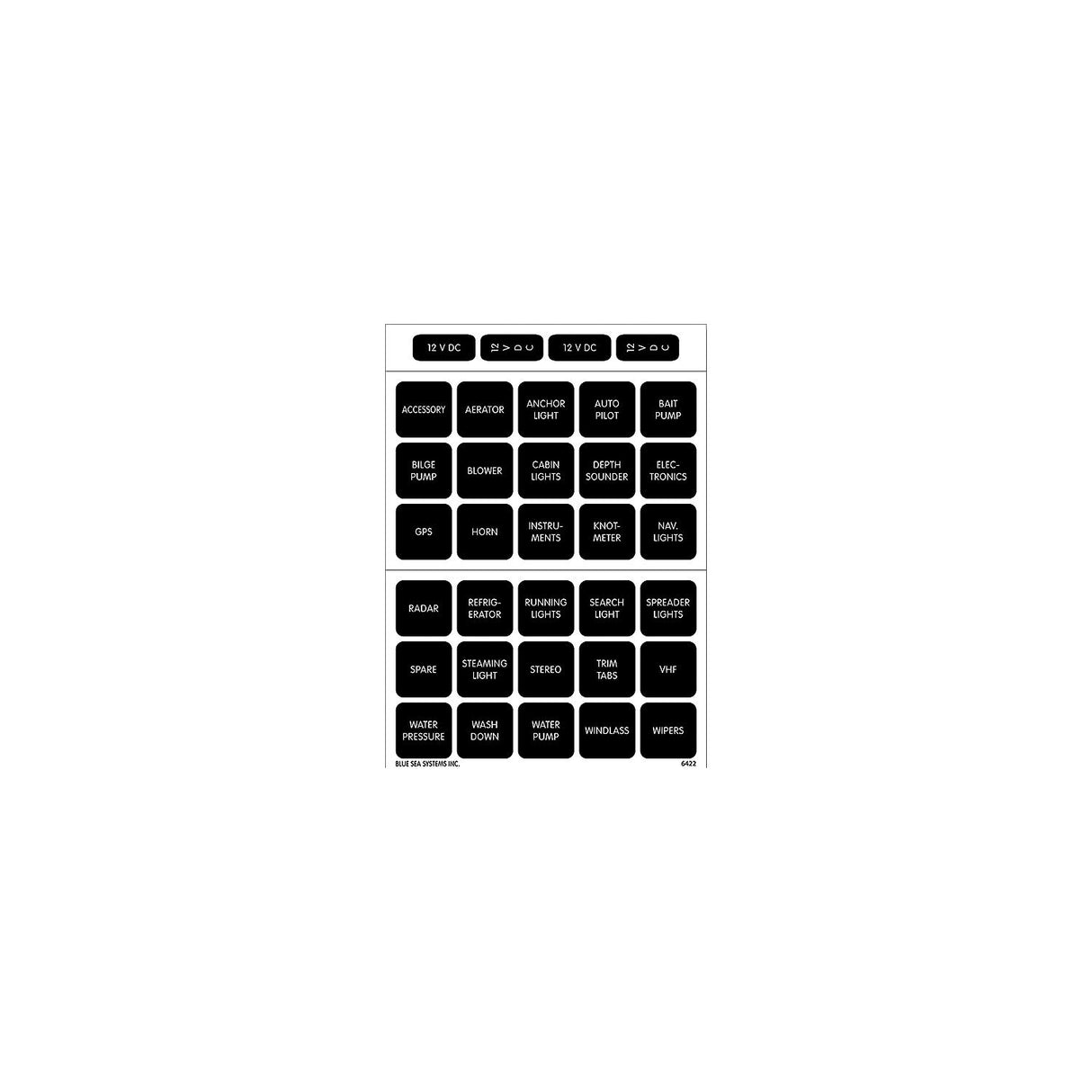 Blue Sea 4215 Square Format Label Set - 30 [4215] - official Blue Sea Systems product image 2