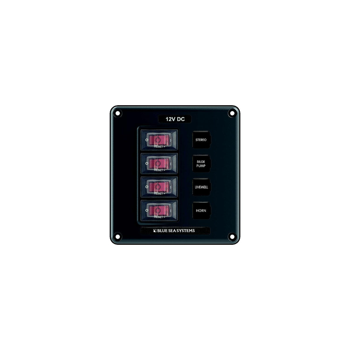 Blue Sea 4320 Circuit Breaker Switch Panel 4 Position - Gray [4320] - official Blue Sea Systems product image 2
