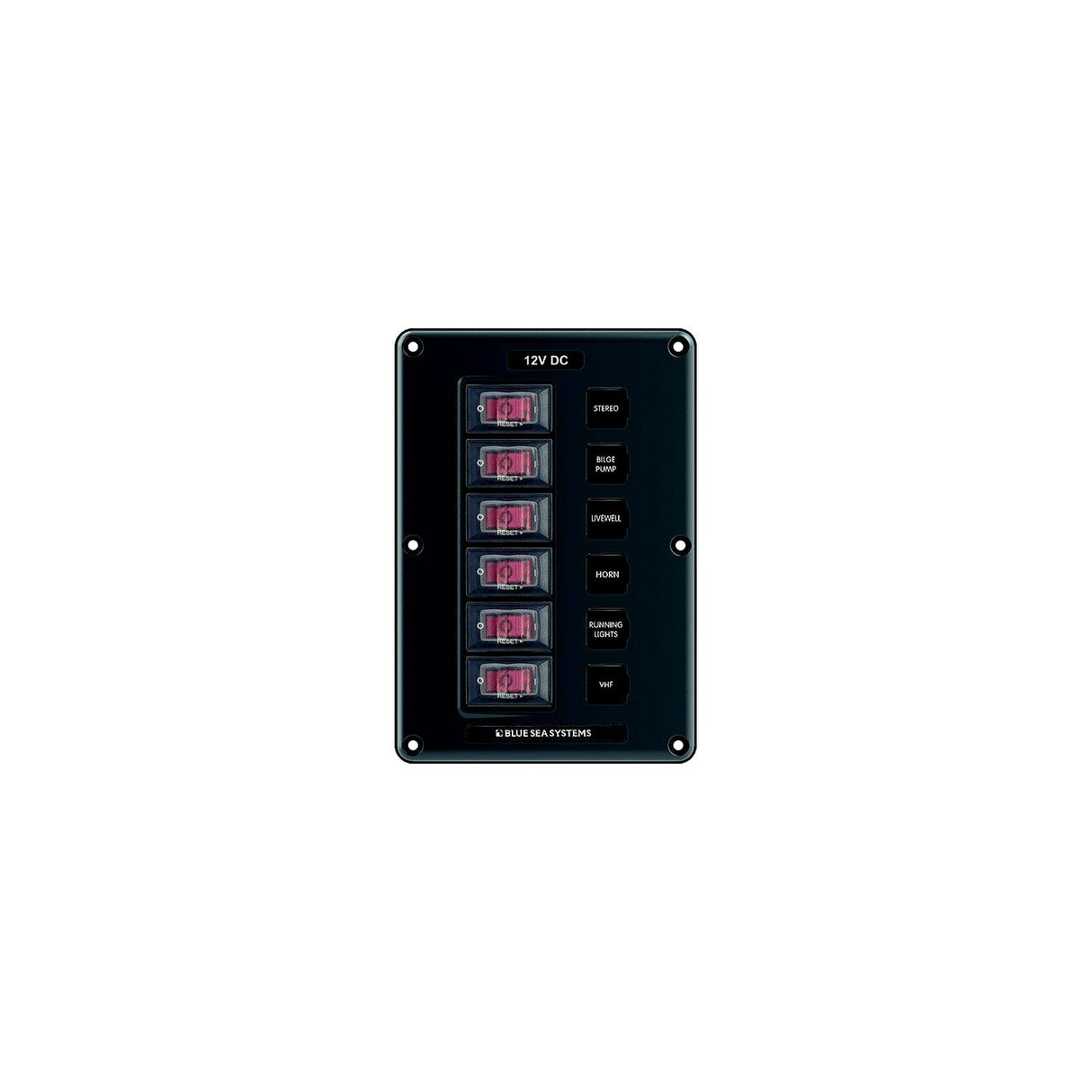Blue Sea 4322 Circuit Breaker Switch Panel 6 Position - Gray [4322] - official Blue Sea Systems product image 2