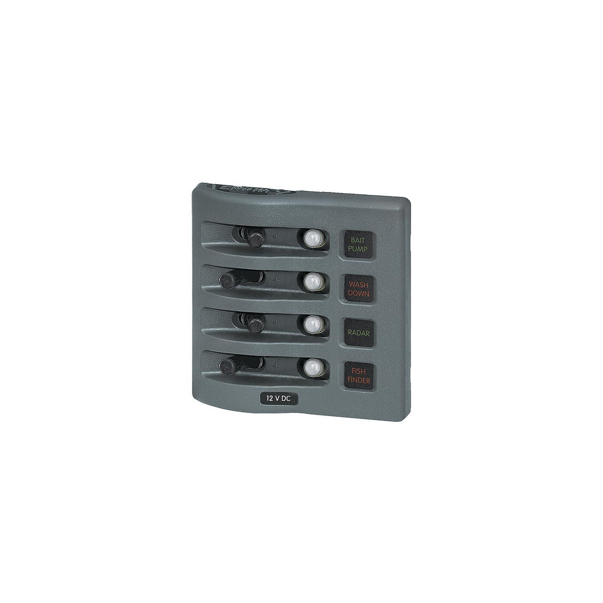 Blue Sea 4374 WeatherDeck Water Resistant Circuit Breaker Panel - 4 Position - Grey [4374] - official Blue Sea Systems product image 2