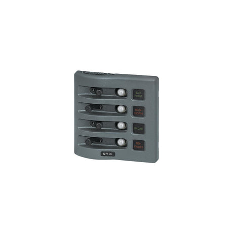Blue Sea 4374 WeatherDeck Water Resistant Circuit Breaker Panel - 4 Position - Grey [4374] - official Blue Sea Systems product image 2