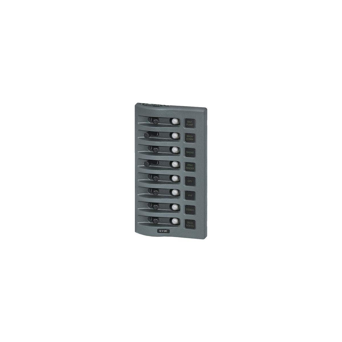 Blue Sea 4378 WeatherDeck Water Resistant Circuit Breaker Panel - 8 Position - Grey [4378] - official Blue Sea Systems product image 2