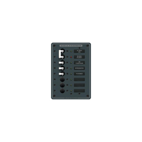 Blue Sea 8027 AC Main +6 Position Breaker Panel - White Switches [8027] - official Blue Sea Systems product image 2