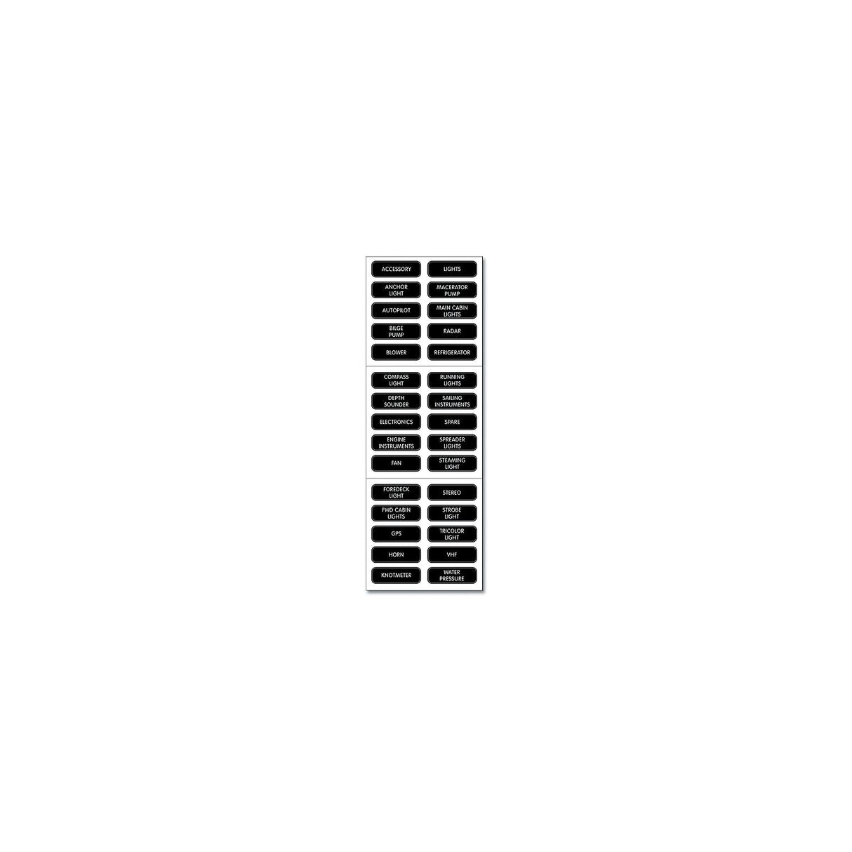 Blue Sea 8039 DC Panel Extended 120 Label Set [8039] - official Blue Sea Systems product image 2