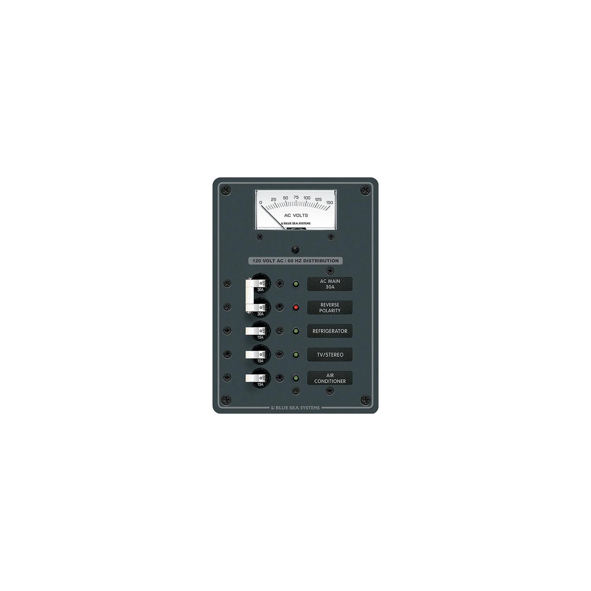 Blue Sea 8043 AC Main +3 Positions Toggle Circuit Breaker Panel - White Switches [8043] - official Blue Sea Systems product image 2