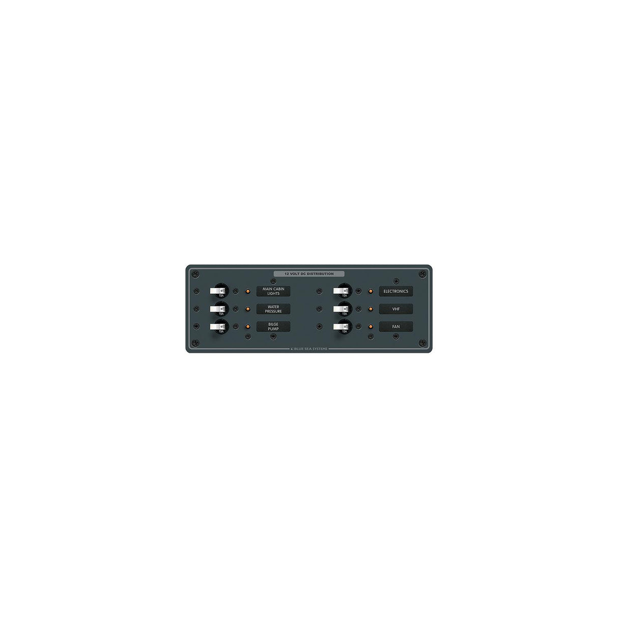 Blue Sea 8096 DC 6 Position Toggle Branch Circuit Breaker Panel - White Switches [8096] - official Blue Sea Systems product image 2