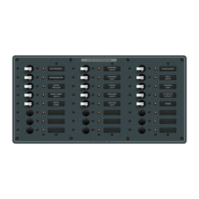 Blue Sea Systems 8264 Traditional Metal DC Circuit Breaker Panel - 24 Positions - 8264-BSS - image 1