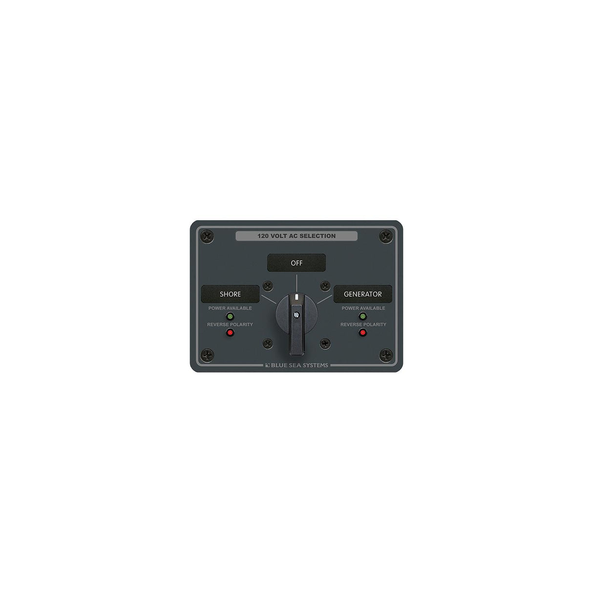 Blue Sea 8367 AC Rotary Switch Panel 30 Ampere 2 Positions + OFF, 2 Pole [8367] - official Blue Sea Systems product image 2