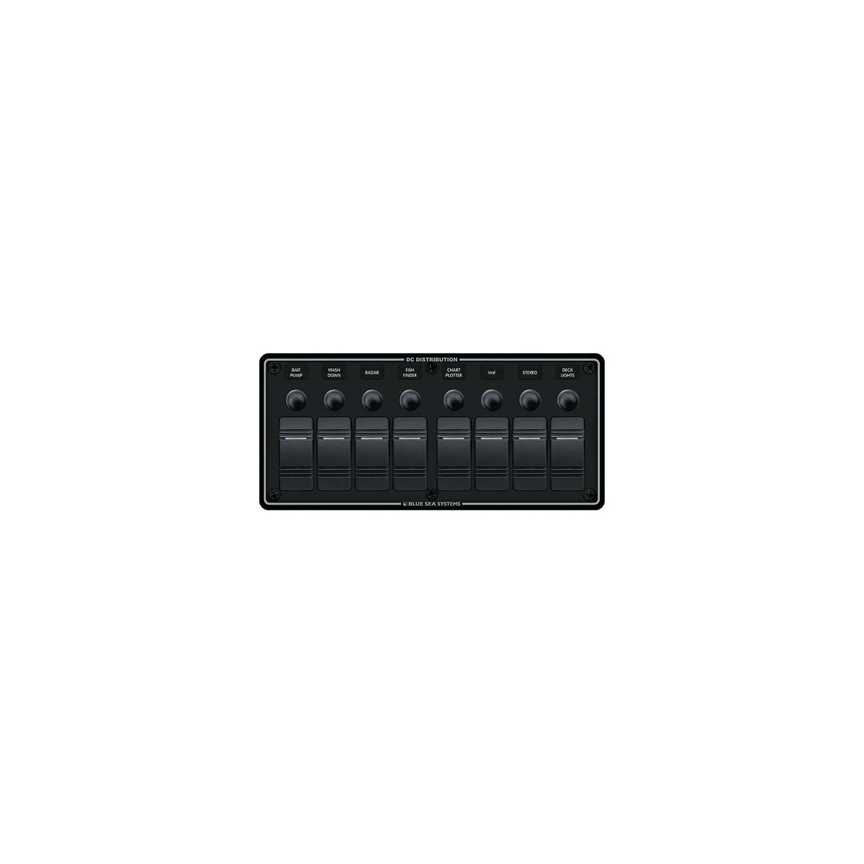 Blue Sea 8371 Water Resistant Panel - 8 Position - Black - Horizontal Mount [8371] - official Blue Sea Systems product image 2