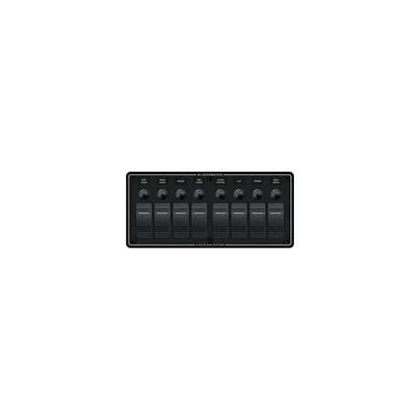 Blue Sea 8371 Water Resistant Panel - 8 Position - Black - Horizontal Mount [8371] - official Blue Sea Systems product image 2