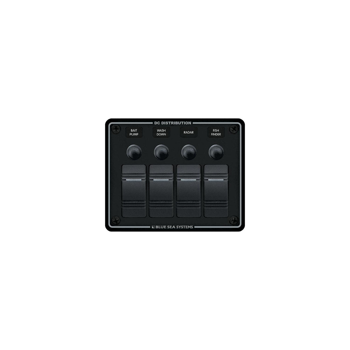 Blue Sea 8372 Water Resistant 4 Position - Black - Horizontal Mount Panel [8372] - official Blue Sea Systems product image 2
