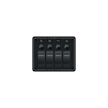 Blue Sea 8372 Water Resistant 4 Position - Black - Horizontal Mount Panel [8372] - official Blue Sea Systems product image 2