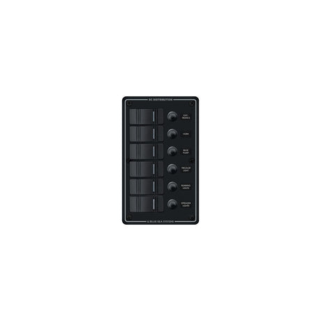 Blue Sea 8373 Water Resistant 6 Position - Black - Vertical Mount Panel [8373] - official Blue Sea Systems product image 2